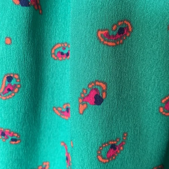 3 For $25 Roxy Mini Teal w Pink Paisley Mini Dress - Picture 7 of 10